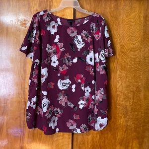 Lane Bryant size 20 purple floral blouse